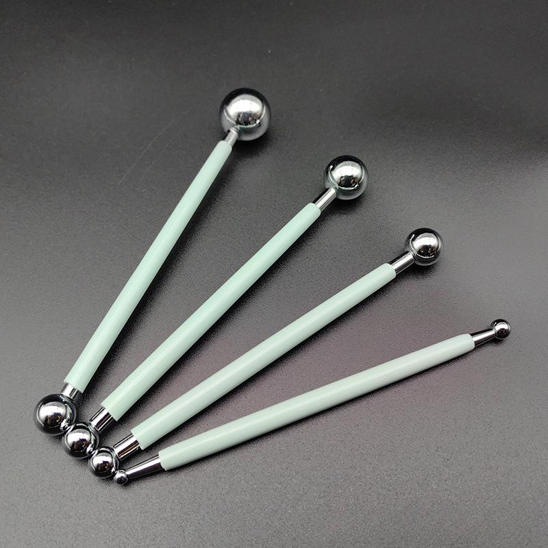 

4-piece 8-headSoft Pottery Stainless Steel Indentation Pen Ball Rod Steel Ball Pen Clay DIY Handmade Ceramic Tools зелений