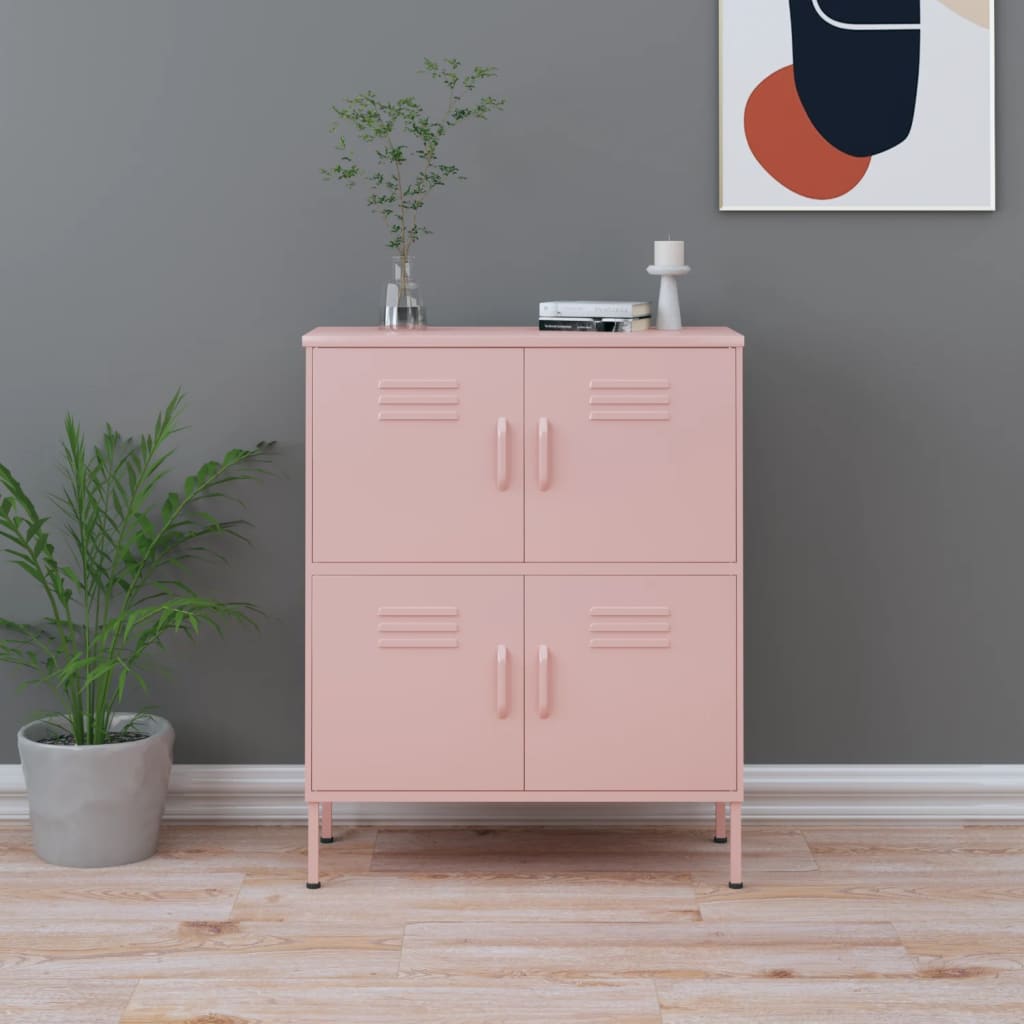 Storage Cabinet Pink 80 x 35 x 101.5 cm Steel
