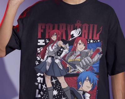 Fairy Tail Anime T-Shirt: Erza Scarlet & Drachentöter