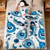 Fashion Cool Lucky E-Evil Eye N-Nazar Flannel Soft Warm Plush Blanket Sofa Living Room Pet Hogar Bedroom Gift Home Car Portable