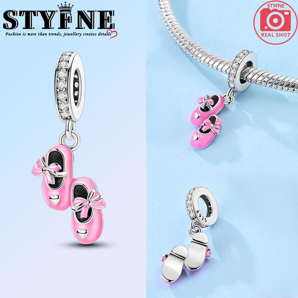 Exquisite Copper Ballet Dance Shoes High Top Canvas Shoe High Heels Charms Beads Fit Diy Bracelet Fine Birthday Jewelry Gift