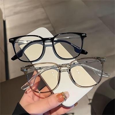 Fashion Glasses Frame Women's Artistic Anti-Blue Light Glasses Hollow Glasses Legs Trendy Men's Large Frame Plain Glasses