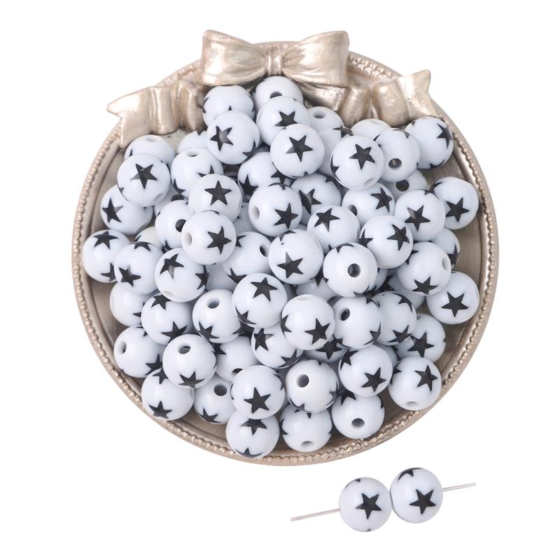 

530 шт. Акриловые бусины Цветные шарики Свободные бусины-разделители Для DIY Изготовления бижутерии five-pointed star белый