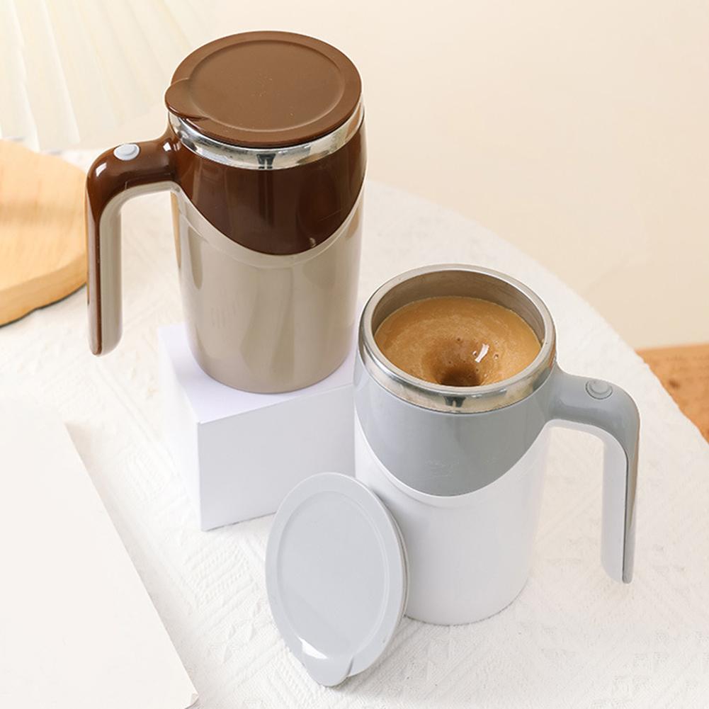 380ml Lazy Coffee Stirring Cup Stainless Steel Electric Milk Blender Cup High Temperature Resistance Portable for Outdoor Travel