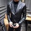 Autumn new men's leather jacket suit casual jacket slim lapel leather suit leather jacket men's fashion