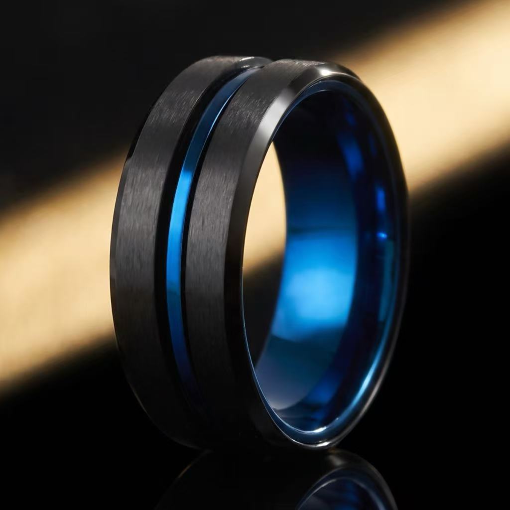 Boys Fashionable Stainless Steel Ring Does Not Fade Ins Wind Chain Rotation Rotation Decompression Titanium Steel Ring Element Ring