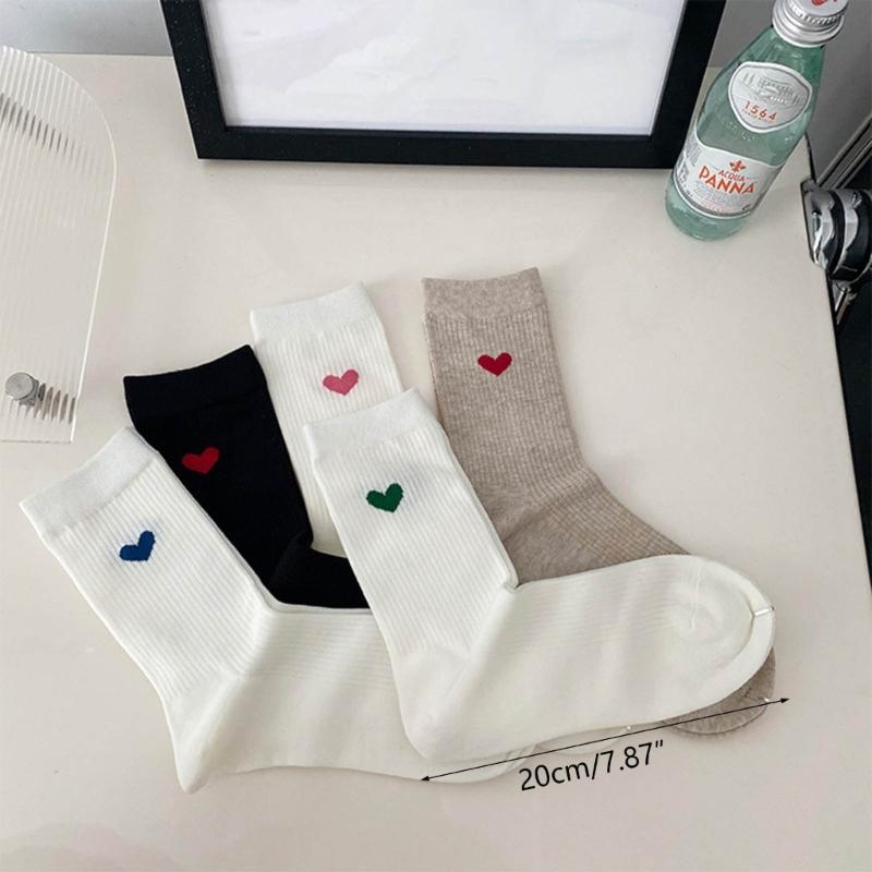 Women Thin Cotton Socks,Soft Cotton Bootie Socks Cute Above Ankle Crew Socks Combed Cotton Heart Ankle Socks Gift