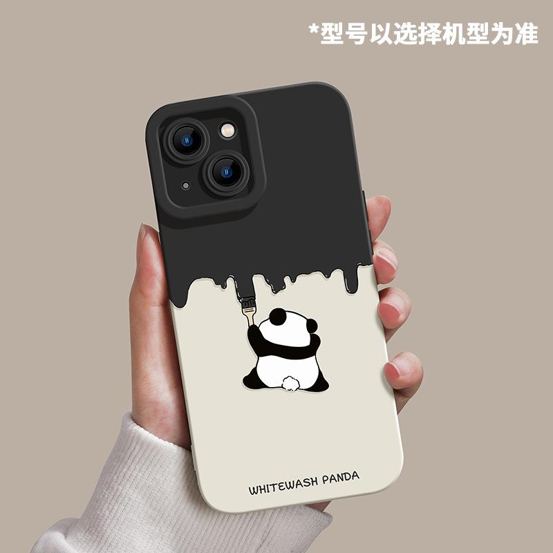 Panda Apfel 17promax Handyhülle 16 neu 15 süß 14 Paar 11 Silikon Rundum-Schutzhülle gegen Herunterfallen