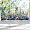Colorful Floral Window Sticker Removable Flower Window Clings Waterproof Static Window Decal for Home Office Bedroom Bathroom Decor