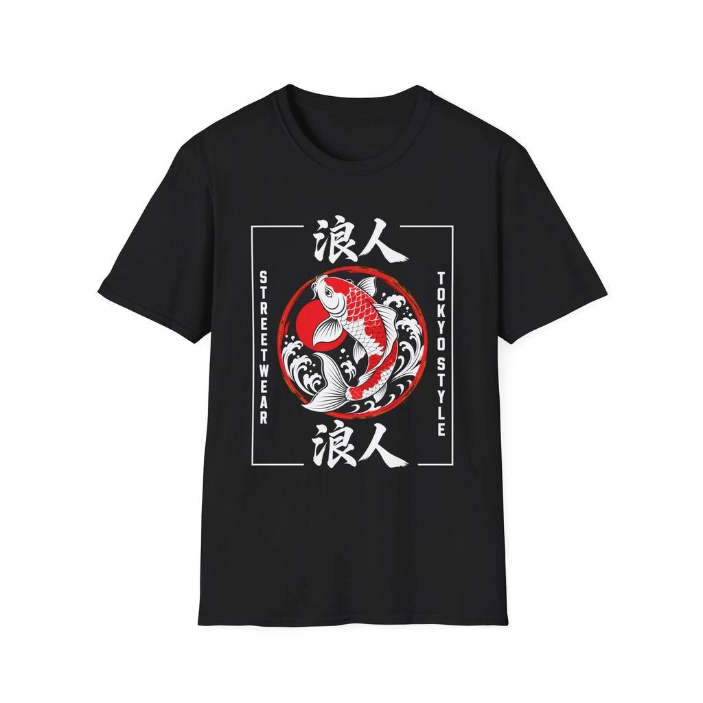 Koi Fish Wave Tokyo T-Shirt | Japanese Street Style, Unisex Tee