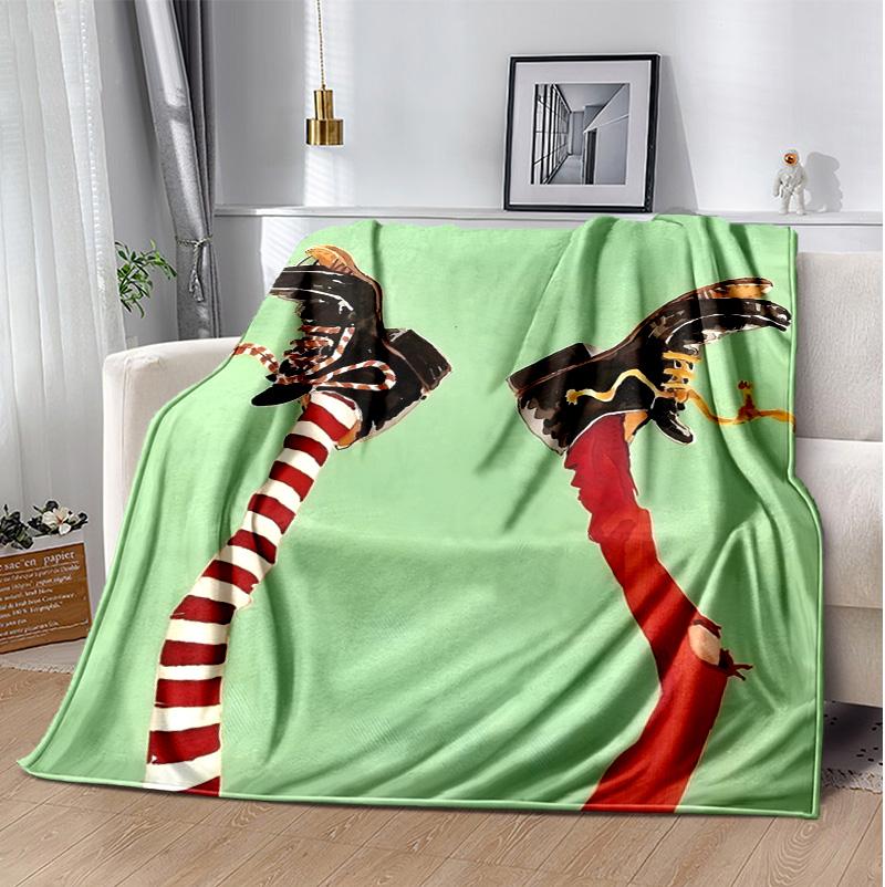 Manta de Franela Pippi Suave Cálida para Todas las Estaciones, Diseño para Acampar, Viajes en Coche, Senderismo Sofá, Cama, Oficina Regalo Perfecto para Fiestas