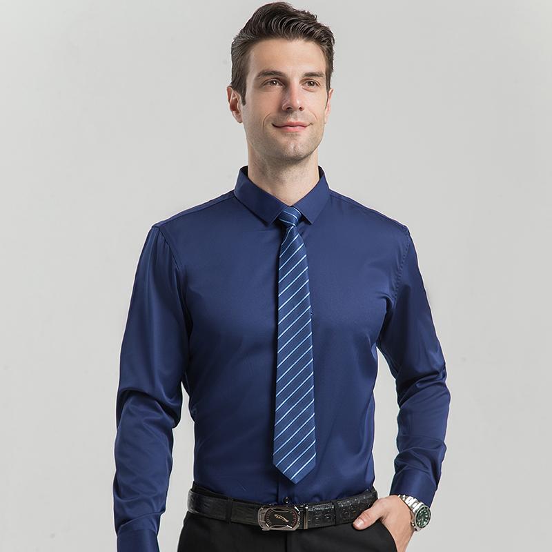 Men's High Stretch Solid Color Shirt Plus Size S-8XL Daily Wear Business 50kg-120kg