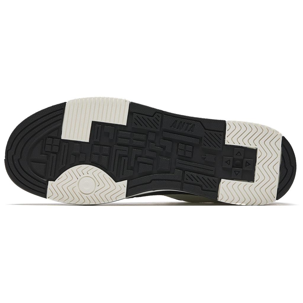 Anta Street Panda Sports Casual Height Increasing Wear Resistant Lightweight Non Slip Low Top Skate Shoes Men Sneakers White Black 912518007-5