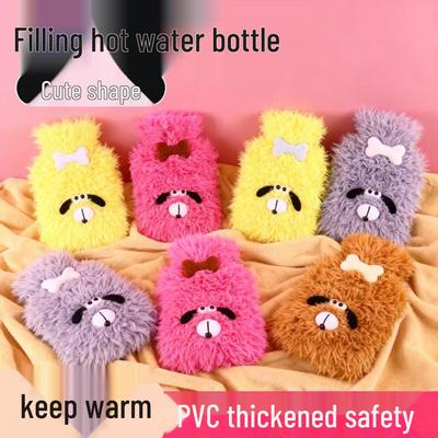 Cartoon Cute Dopamine Plush Hot Water Bag - Explosion-Proof Warm Hand Warmer
