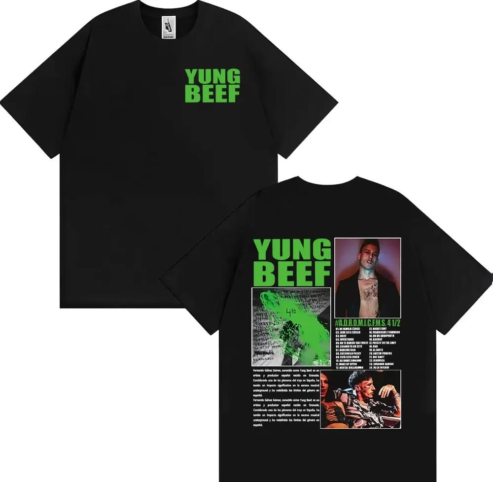 Rapper Yung Beef Album Tour Graphic T Shirt Unisexs Harajuku Vintage High Street Tshirts Cotton Casual Short Sleeve Tshirt Black