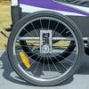 Baby Bike Trailer with 5 Point Harness, Steel Frame, Reflectors, Safety Flag, Hitch Coupler, Purple
