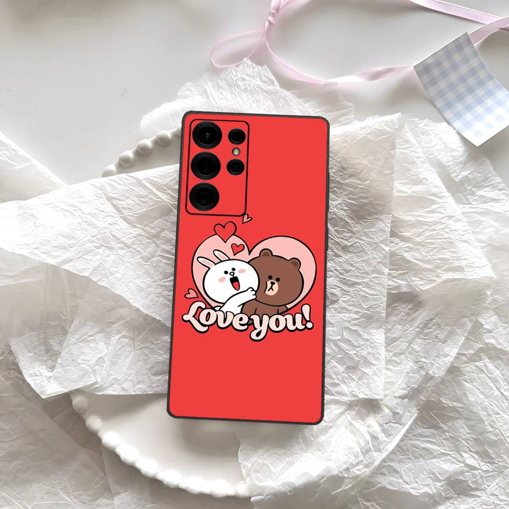 Cartoon Cute C-Cony B-Brown Phone Case For Samsung S 24 Fe 25 Ultra Plus 20 Lite 21 30 22 23 24 22 Ultra 5G Fundas