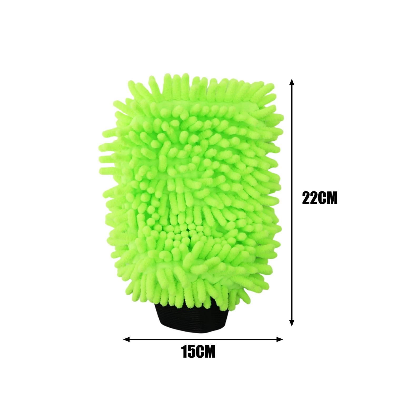

Car Wash Glove for Electric Bicycle Auto Truck Motorcycle Glass Clean Microfiber Chenille Mitt Scratch Free High Absorbent Lint