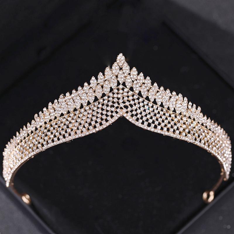 Gold Crystal Tiaras and Crowns Headband Rhinestone Prom Diadem Crown Bridal Wedding Hair Accessories Jewelry Crown Tiara Gift