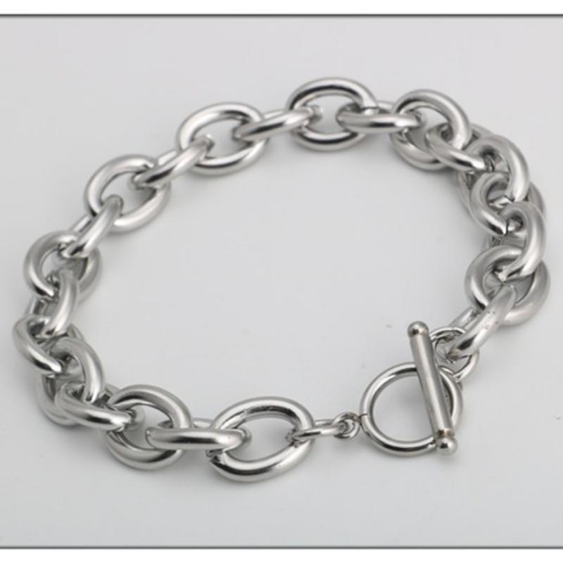 New Minimalist OT Buckle O-shaped Cross Chain with Interlocking Large O-shaped Chain and One Word Buckle Men's and Women's Bracelet