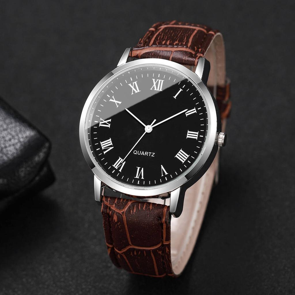 Montres Homme Mode Affaires Montre à Quartz Décontractée à Bracelet en Cuir pour Homme Montre Cadeau Reloj Hombre