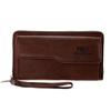 Leather 2 Fold Purse Large Capacity Men's Hand Bag Casual Men's Long Wallet  Outdoor