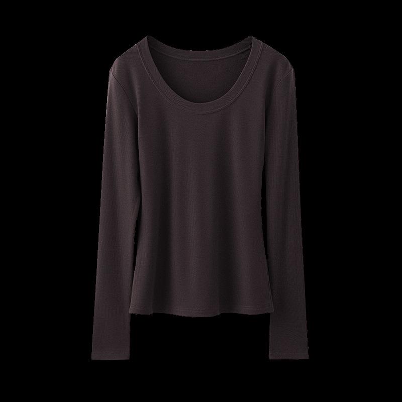 

Женская кашемировая полосатая теплая рубашка с круглым вырезом и длинным рукавом Small