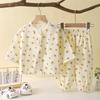 Children's Lightweight Cotton T-shirt Set - Summer Boys' Pajama Set For Kids, Girls' Casual Home Wear 2-piece Set