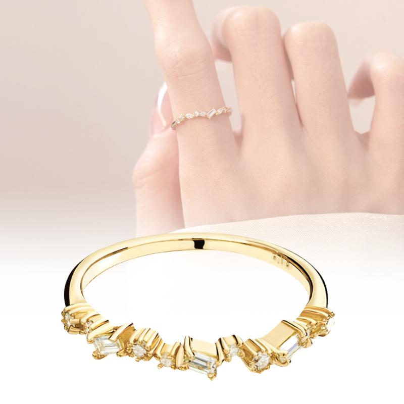 Zircon Geometric Ring Jewelry Women Roundness Copper Material Ornament Finger