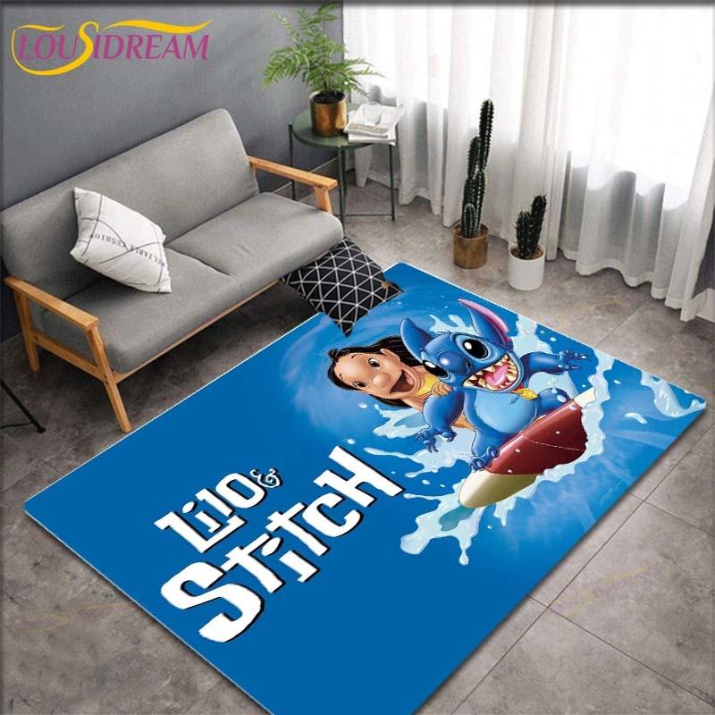 Anime Stitch Pattern Carpets Living Room Anti-Skid Area Rug Kids Bedroom Mats Yoga Mat Large Carpet Decor