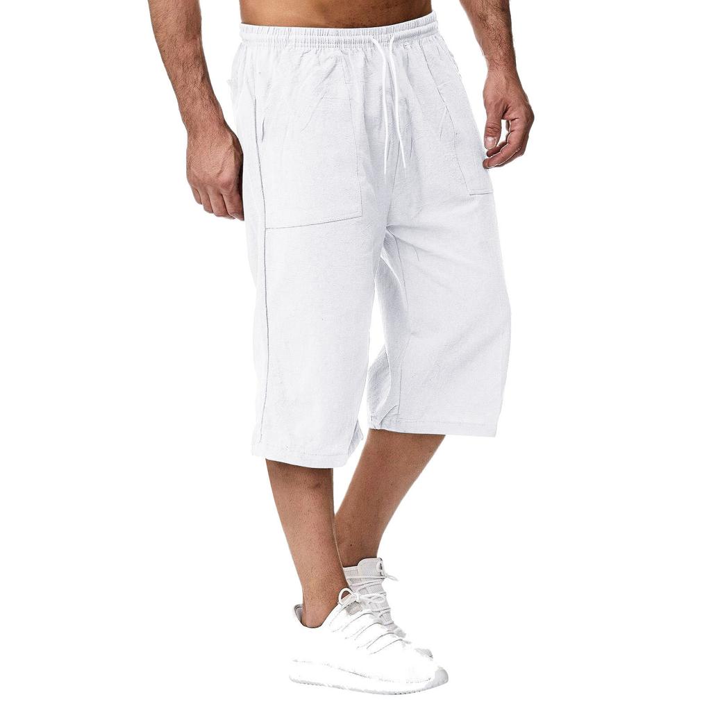 Herren Freizeit Baumwolle und Leinen Sporthose, 70% Freizeithose