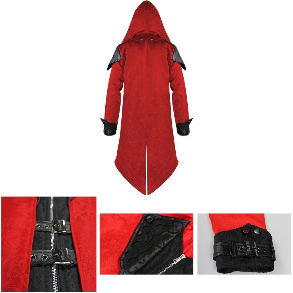 Stunning Medieval Halloween Retro Stitching Jacket For Men With Long Sleeves