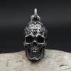 Vintage Black Skull Pendant Necklace 316L Stainless Steel Hip Hop Biker Dark Skull Necklaces Male Party Jewelry Halloween Gifts