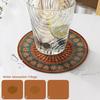 Bohemian Heat Resistant Placemats for Table Stain-Resistant Round Rubber Coasters Vintage Kitchen Dining Mats for Hot