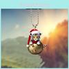 Acrylic Car Pendant With Adorable Tiger Wearing Christmas Hat Design Design For Vehicle Interior Decoration