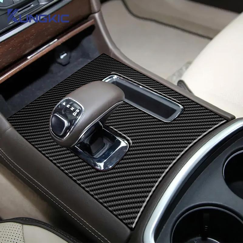 Real Soft Carbon Fiber For Chrysler 300 300C 2011 2012 2013 2014 LHD RHD Car Central Control Gear Panel Sticker Accessories