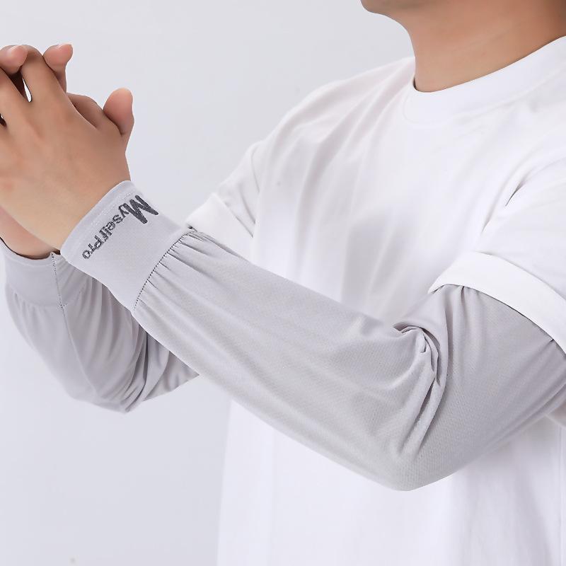 

Cooling Arm Sleeves Breathable Sun Protection Ice Silk Sleeve Summer Outdoor Sports Driving Cycling Loose Arm Cover For Men светло-серый