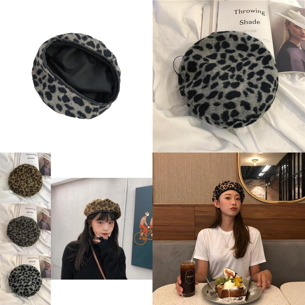 Stylish Leopard Pattern Beret Hat For Women Men Fashionable Warm And Cozy