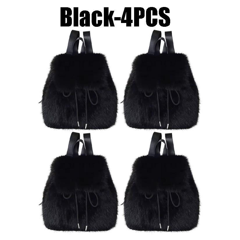 New Faux Fox Fur Backpack 2025 Womens Drawstring Flap with Magnetic Closure Large Capacity School Bookbag Casual Use
