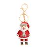 Keychain Pendant Sparkling Rhinestones Santa Claus Design Metal Keyring Decorative Key Holder Friends Bag