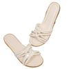 Fashion Plus Size 2025 Summer Open Toe Women's Slippers Hot Sale Round Toe Narrow Band Flat with Sandals Outdoor Daily Beach Slippers