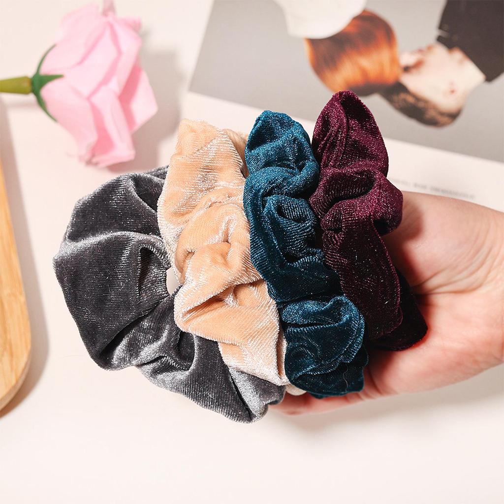 Medium Velvet Hair Scrunchie - Korean Fabric Hair Accessory