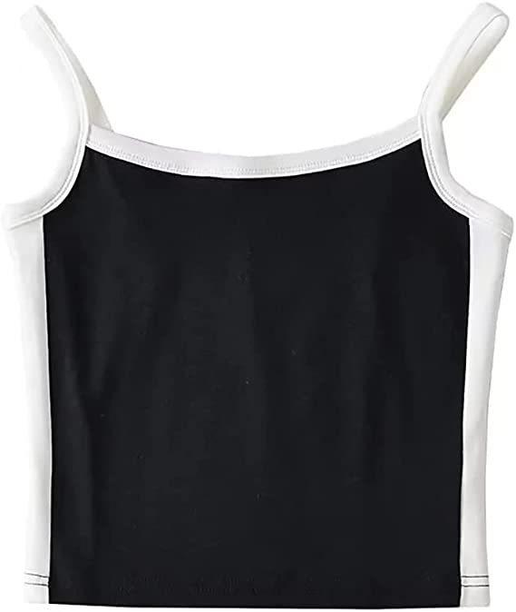 2025 Spring Women's Color Block Slimming Backless Tank Top