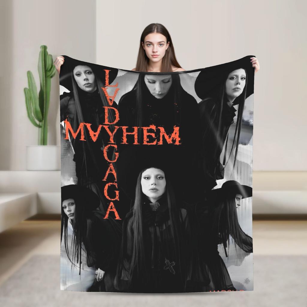 Lady Gaga Mayhem Abracadabra Knitted Blankets Fleece Lady In Red Super Warm Throw Blankets for Bed Bedspread