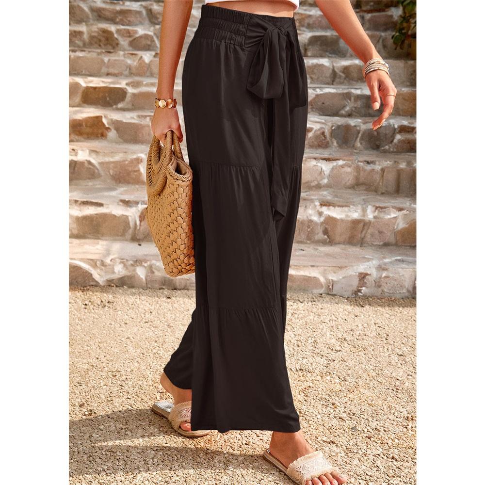 Women's casual pants loose solid color wide-leg pants