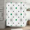 Trendy Green Dots Retro Shower Curtain Waterproof Home Decor Bathroom Decoration Customizable Size Available
