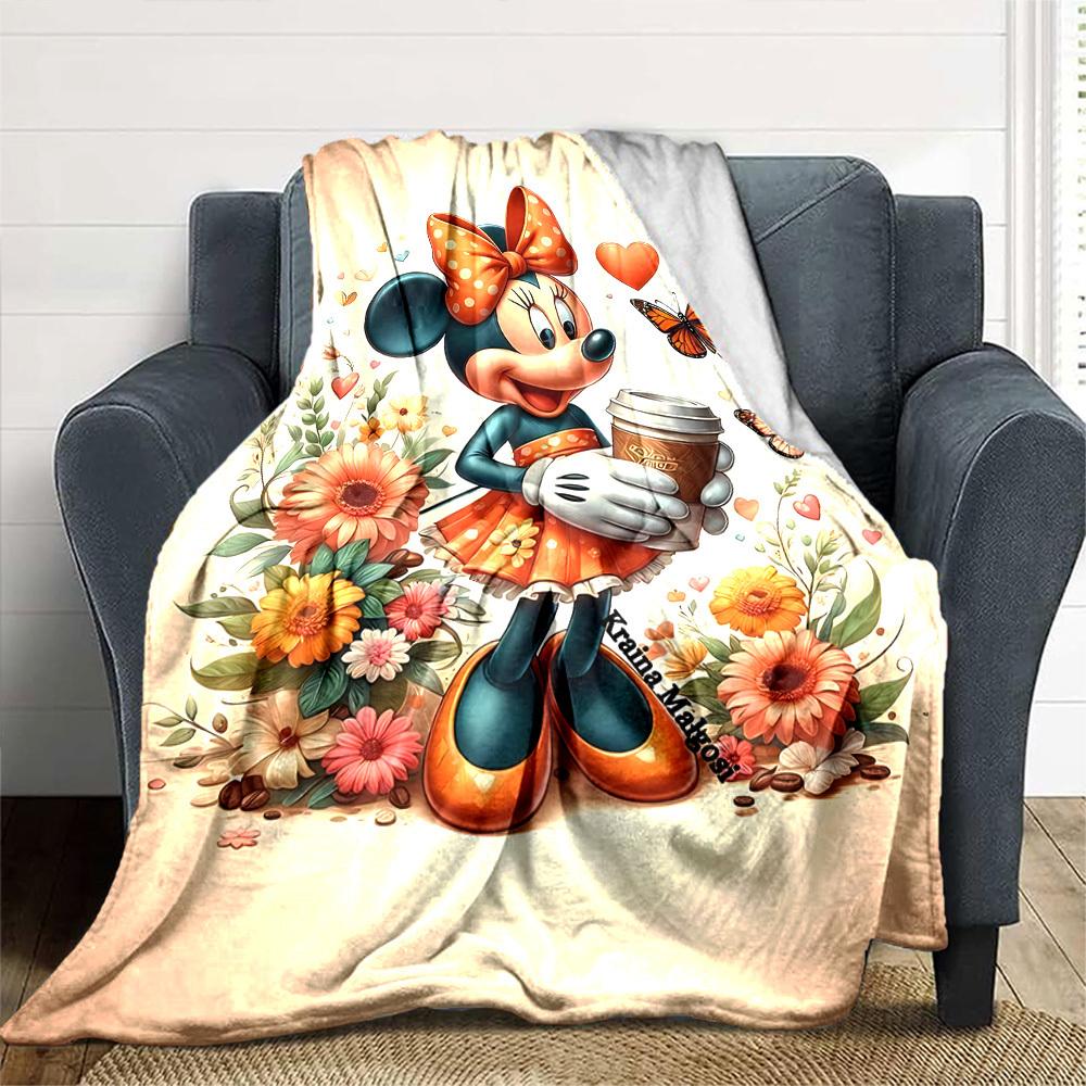 1pc flowers coffee blanket Lightweight Flannel Throw for Sofa Bed Travel Camping Livingroom Office Couch Chair