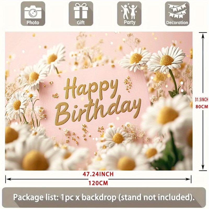 1pc Floral Birthday Backdrop - Party Supplies