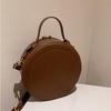Mode Damen Einfarbig Runde Kleine Schulter Sling Tasche PU Leder All-match Design Umhängetasche