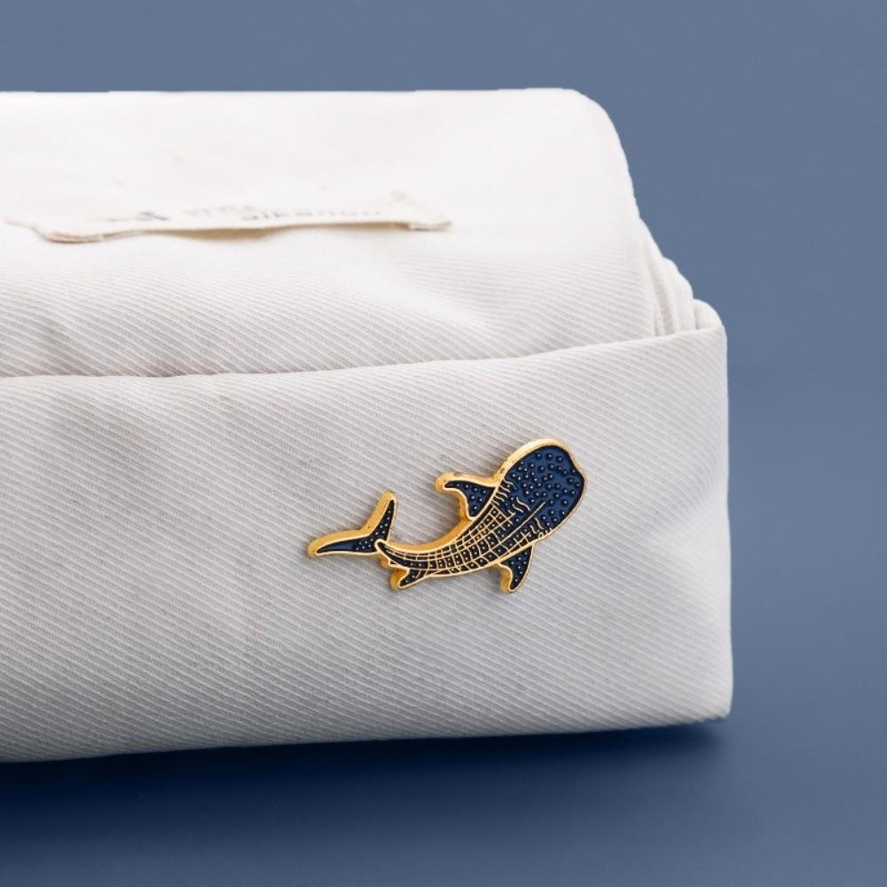 2 Pcs Vintage Whale Dolphin Badge Animal Fish Shaped Metal Badge Whale Dolphin Brooch Female